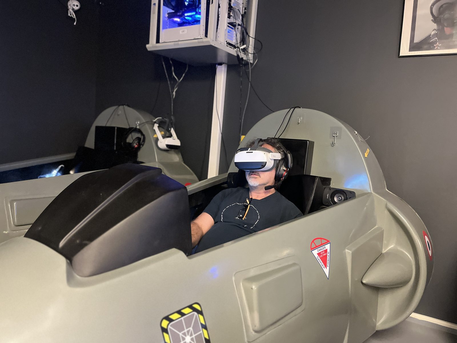 Aux commandes du simulateur de vol chez Team Square